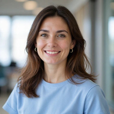 Ritratto della Dott.ssa Laura Verdi, specialista in nutrizione per bambini.